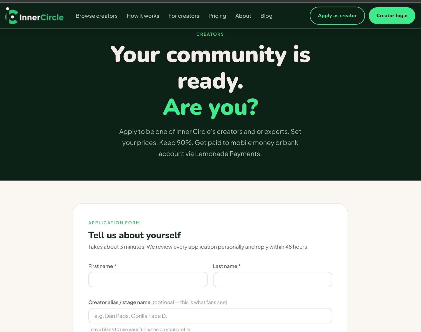 Apply Page